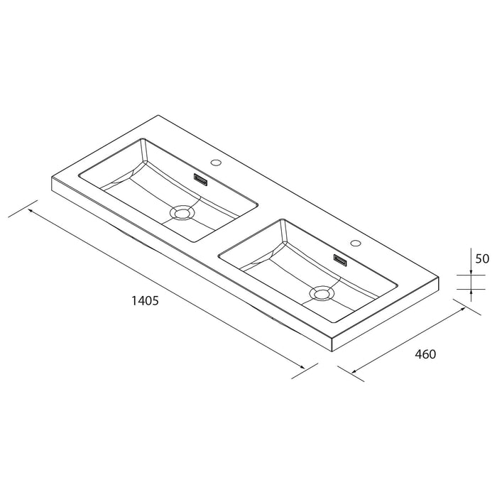SALGAR 98200 BEQUIA Mueble de Baño con Lavabo 140 cm Blanco Mate