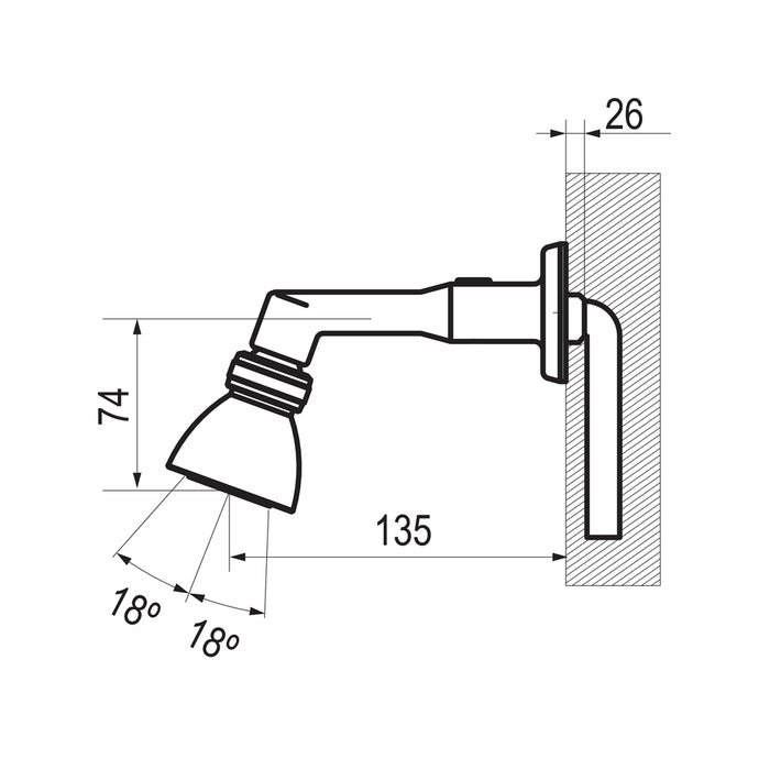 PRESTO 29300 Rociador orientable con brazo muro Cromo