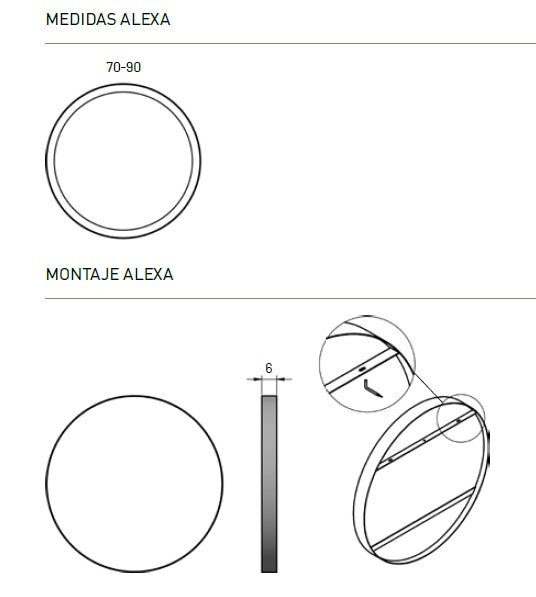 VISOBATH ALEXA Espejo Redondo Color Blanco