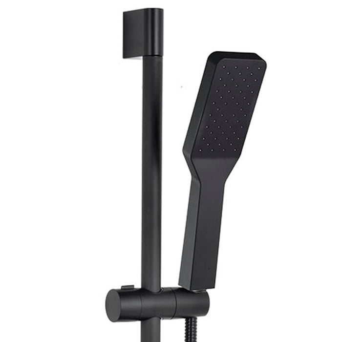 LLAVISAN L119504 Kit Flexo, Barra Y Ducha Negro Future Cuadrado