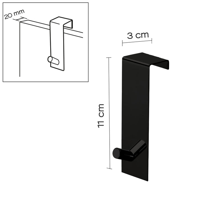 GEDY 21261400100 Percha Simple Puerta 20MM Negro Mate