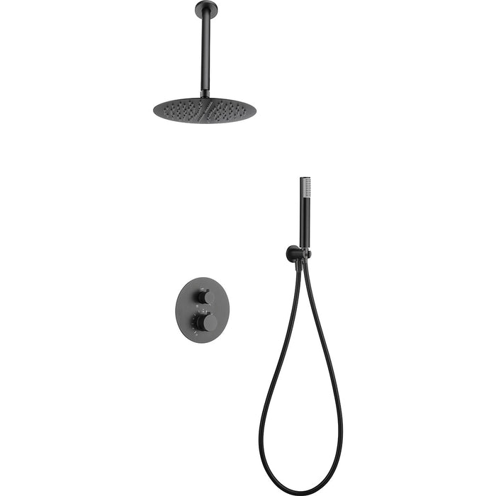 IMEX GTQ038/BGM TOP Thermostatic Built-in Shower Set Black Gun Metal