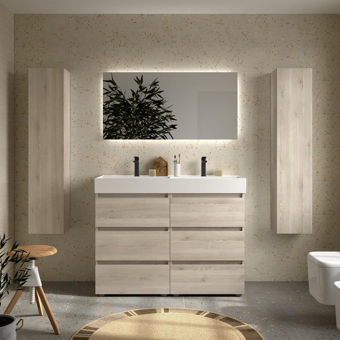 SALGAR BEQUIA Mueble 3C Lavabo Veneto 120 cm Natural