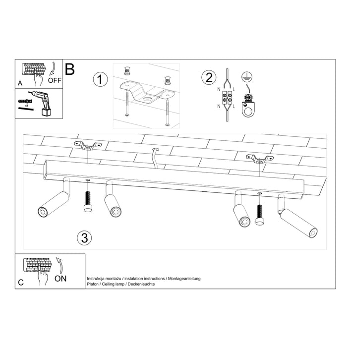 SOLLUX SL.0905 Ceiling Lamp EYETECH 4 White