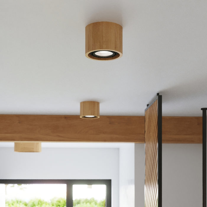 SOLLUX SL.0914 BASIC 2 Natural Wood Ceiling Lamp