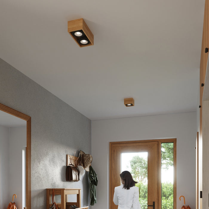 SOLLUX SL.0916 QUATRO 2 Natural Wood Ceiling Lamp