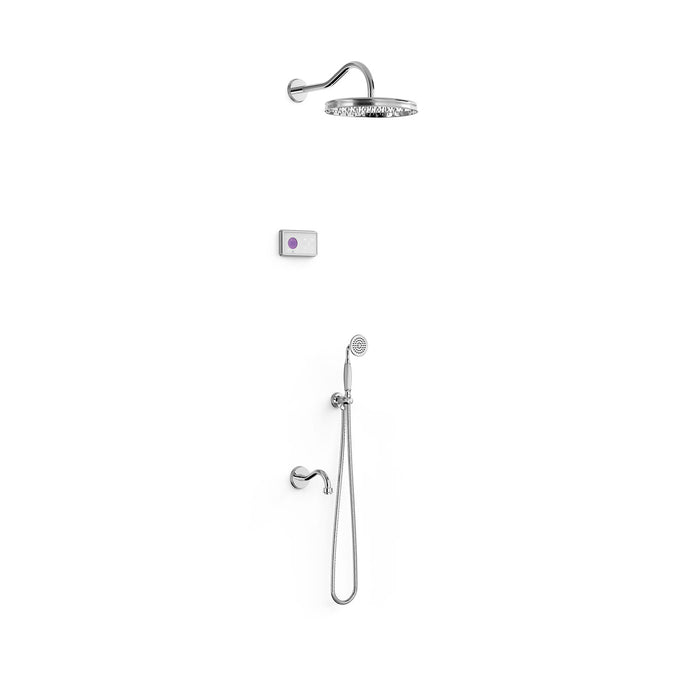 TRES 09226301 TRES CLASIC 3-Way Built-In Electronic Thermostatic Faucet Kit Shower Technology for Bathtub and Shower Chrome
