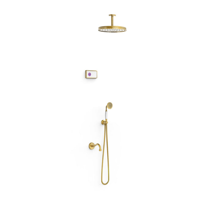 TRES 09226302LV TRES CLASSIC Electronic Thermostatic Built-in 3-Way Faucet Kit Shower Technology for Bathroom Shower Old Brass