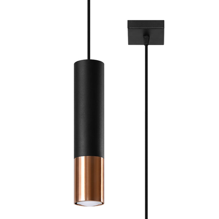 SOLLUX SL.0946 LOOPEZ 1 Black Copper Pendant Lamp