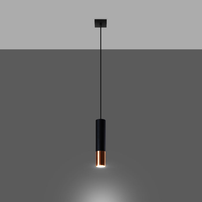 SOLLUX SL.0946 LOOPEZ 1 Black Copper Pendant Lamp
