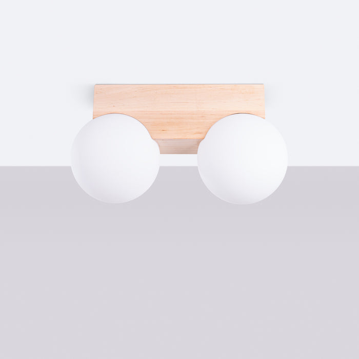 SOLLUX SL.1683 Lámpara de techo BULBO 2 madera natural madera natural/blanco