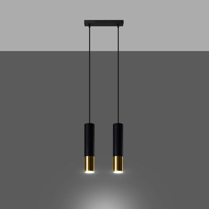 SOLLUX SL.0953 Pendant Lamp LOOPEZ 2 Black Gold