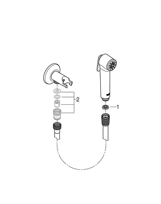 GROHE 27 514 001 TEMPESTA-F Trigger Spray 30 Conjunto de ducha 1 jet con soporte Cromo