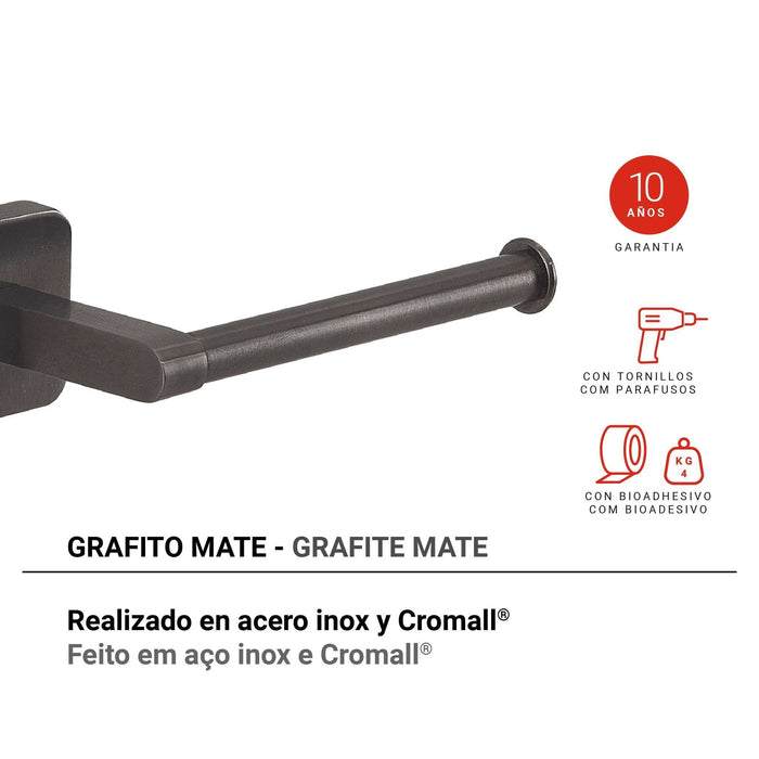 GEDY TO248100100 TONGA Portarrollos Gun Metal