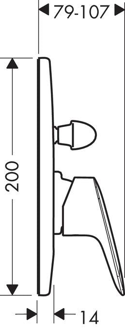 HANSGROHE 71406000 LOGIS Monomando Empotrado Baño/Ducha Cromo (Sólo parte vista)