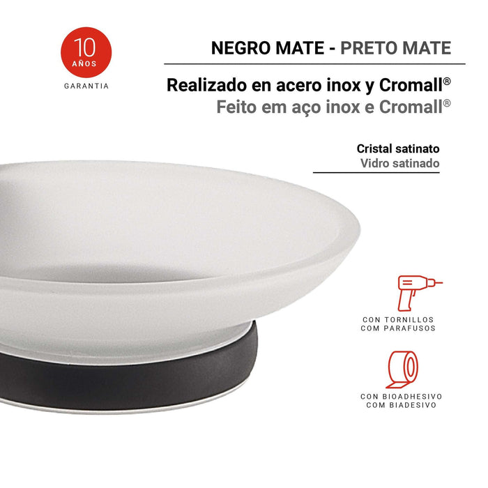 GEDY FP111400100 FELCE PLUS Jabonera Negro Mate