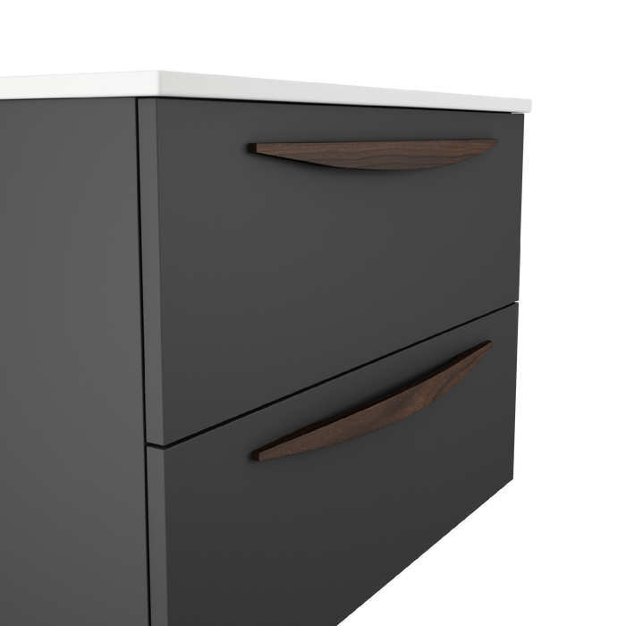 VISOBATH ARCO Mueble de Baño con Lavabo Suspendido 2 Cajones Ceniza Mate