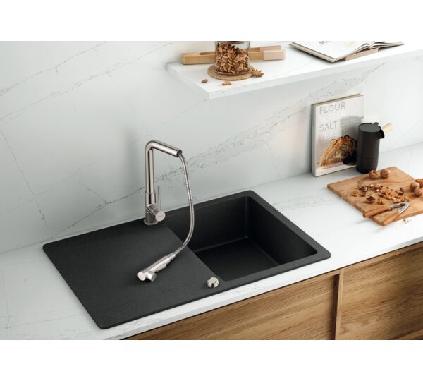 GENEBRE FRV61208 44 TAU Grifo Monomando Fregadero Caño Extraíble Acabado Inox