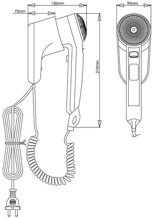 MEDICLINICS SC0010 White Hair Dryer