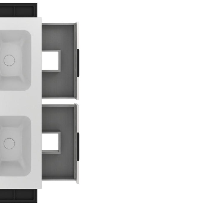 AMIZUVA C0073757 KEIKO Mueble de Baño con Lavabo 4 Cajones 120 cm Blanco Brillo