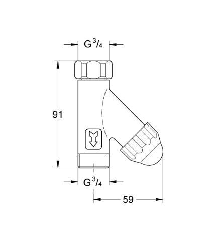 GROHE 41 275 000 EGGEMANN Filtro Inclinado 3/4"