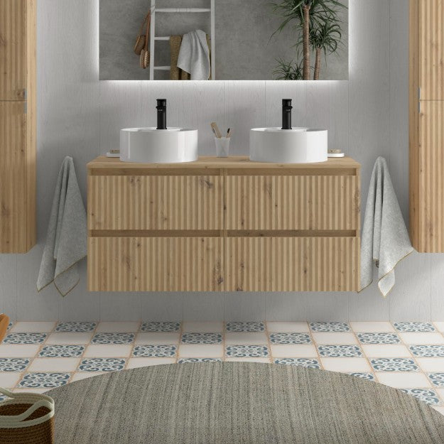 SALGAR 121775 KIRA Mueble+Lavabo LISBOA 120cm Roble