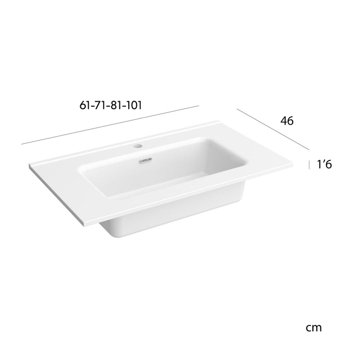 SALGAR BEQUIA Mueble de Baño con Lavabo Color Blanco Brillo