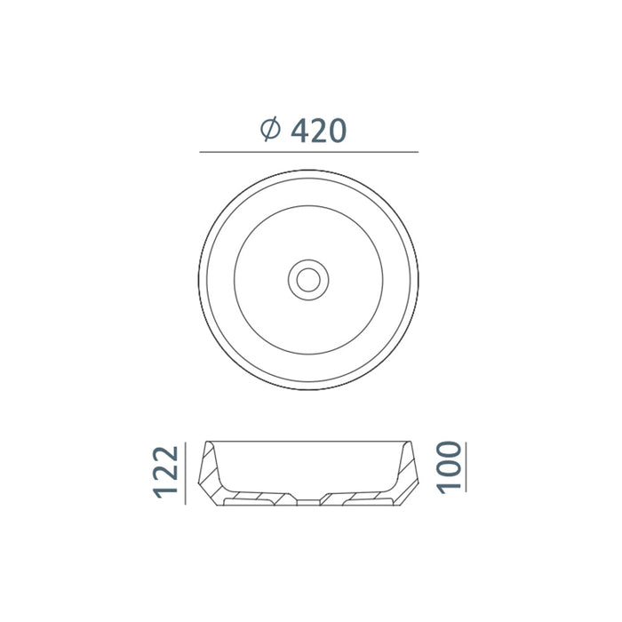ACQUABELLA 53022959 VENET CIRCLE Sink Above Counter Matte White