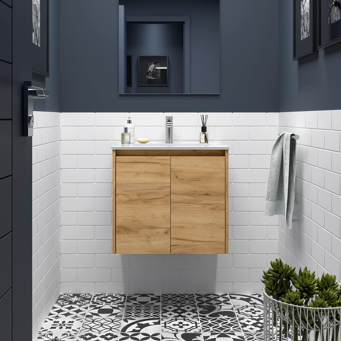 SALGAR NOJA Mueble de Baño con Lavabo 2 Puertas Color Roble África