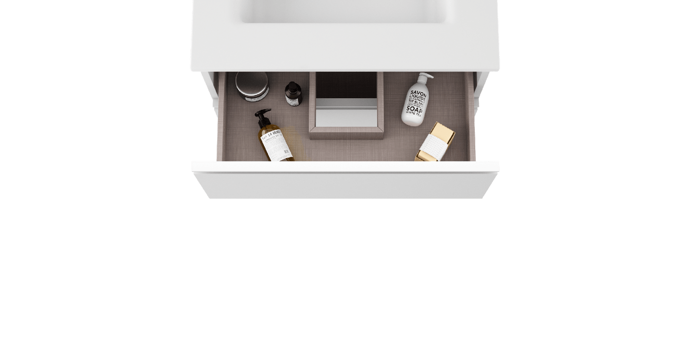 VISOBATH GRANADA Mueble de Baño con Lavabo Suspendido 2 Cajones Blanco Mate