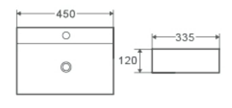 AQUORE 385366 KUBE 46M Lavabo Suspendido