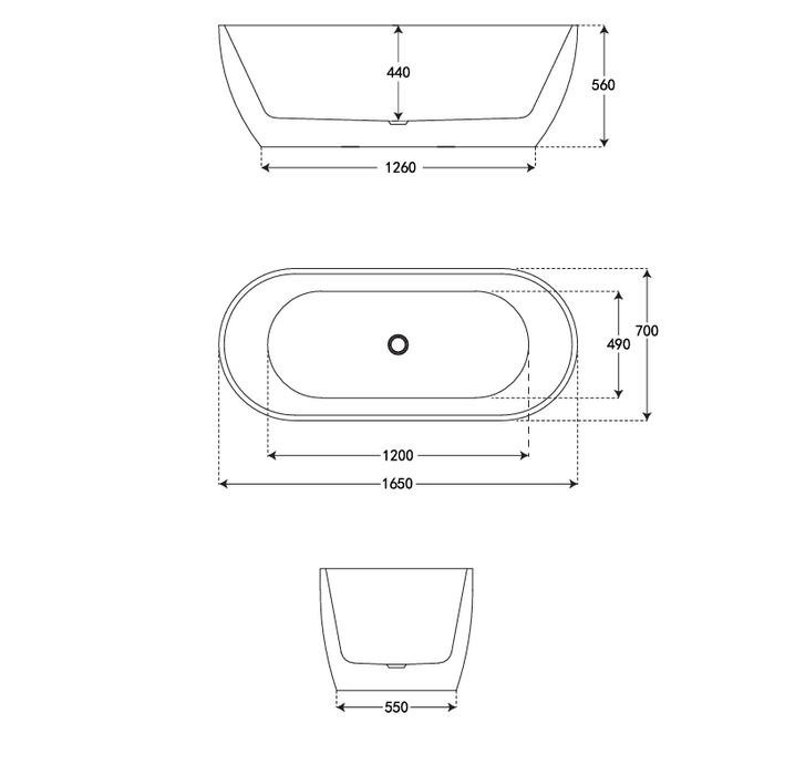 FOSSIL NATURA 06400 VOLTA Freestanding Bathtub Glossy White