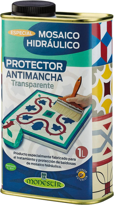 MONESTIR MHPAT Protector Antimanchas Efecto Transparente Para Mosaico Hidráulico 1L