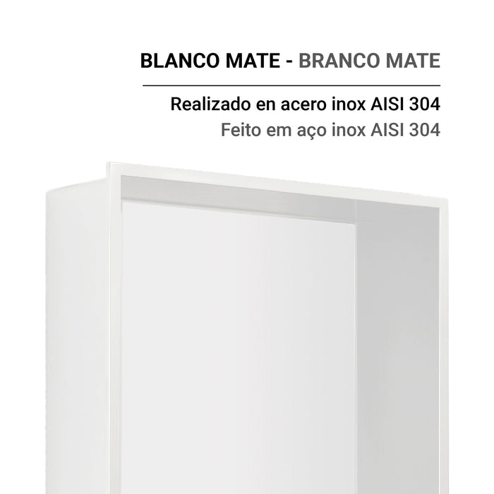 GEDY 24920200000 GUEST Hornacina 60 cm empotrada pared-ducha rectangular blanco mate