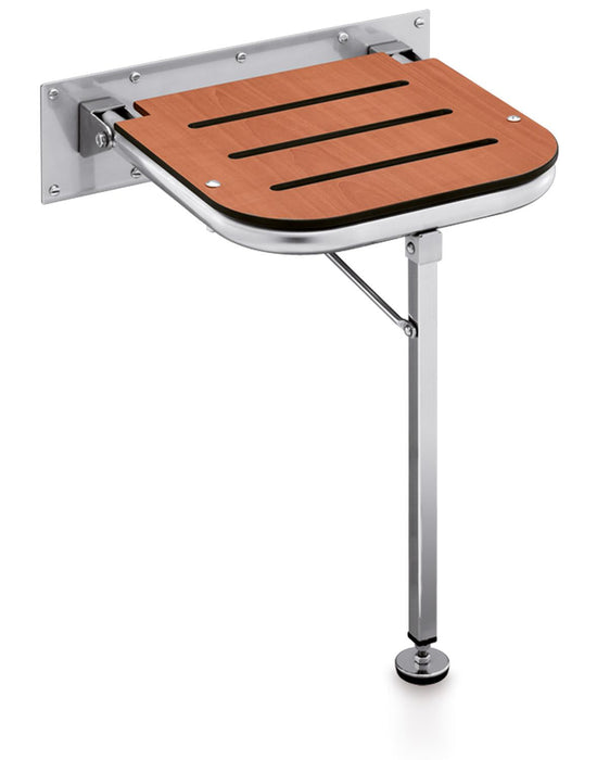 BELTRAN 2616 HANDLES Shower Seat Plate With Stainless Steel Leg Cherry Seat