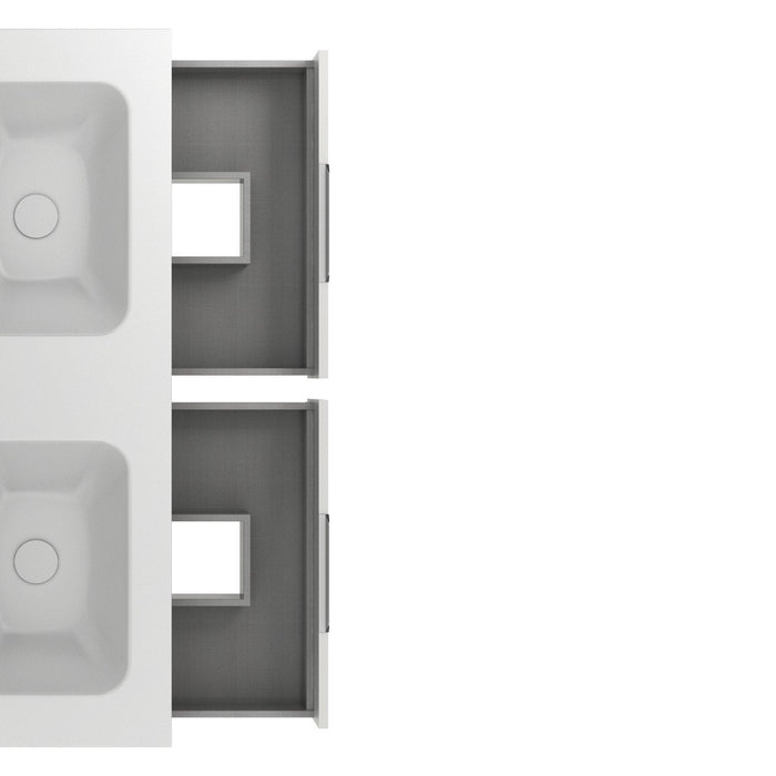 AMIZUVA C0073818 SUKI Bathroom Furniture with Sink 4 Drawers 120 cm White Gloss