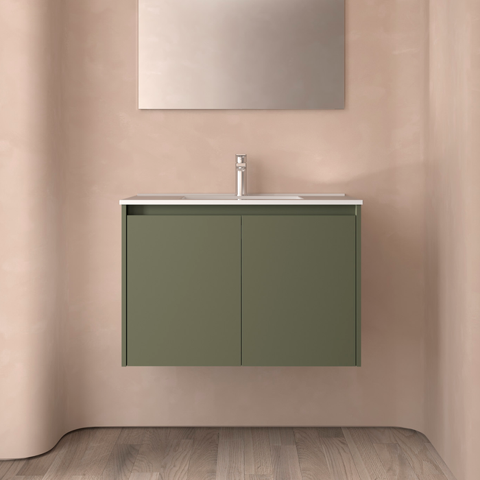 SALGAR NOJA Mueble de Baño con Lavabo 2 Puertas Color Verde Mate