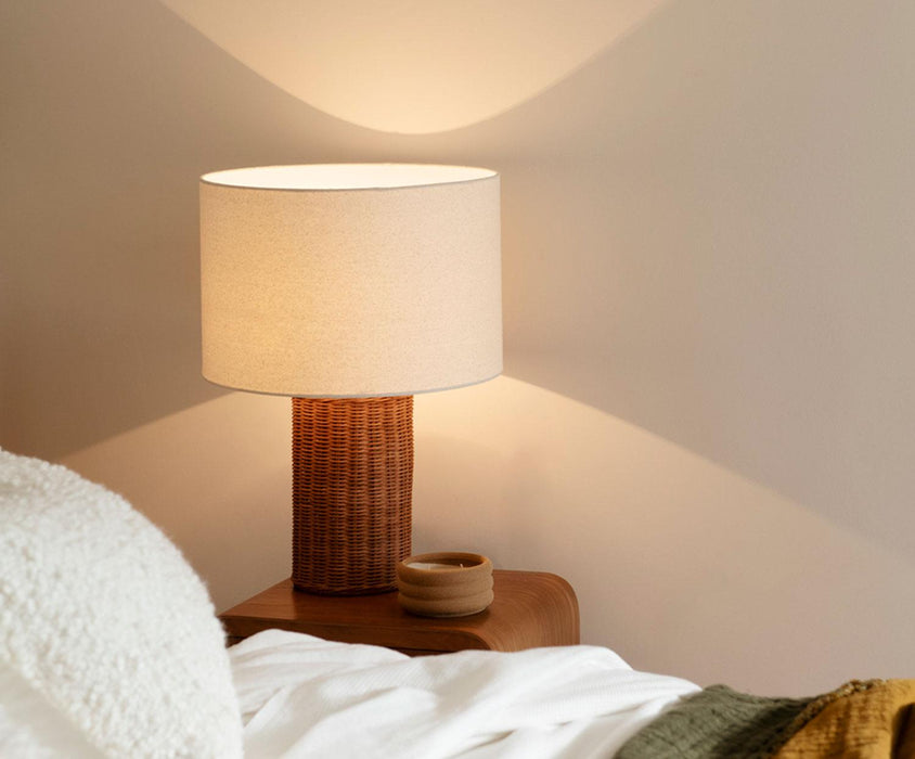 ANDREA HOUSE IL74018 Lámpara Karibu Ratán/Lino Ø39x55 CM