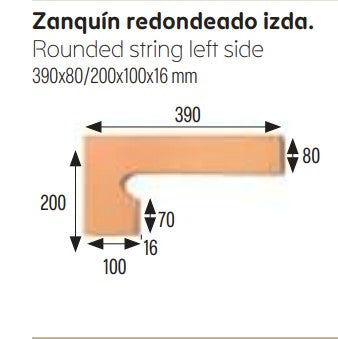 GRES DE ARAGON 900034 NATURAL Zanquín Redondo Izquierda (Caja 10 Piezas)