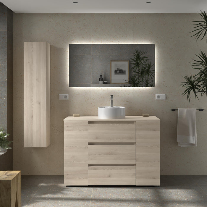 SALGAR BEQUIA PLUS Mueble 3C Lavabo sobre encimera 120 cm Natural