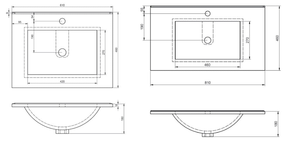 VISOBATH ELEVEN Bathroom Cabinet with Wall Hung Sink Ash