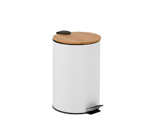 ANDREA HOUSE CC72106 Papelera Cocina Metal Blanco 12Lt