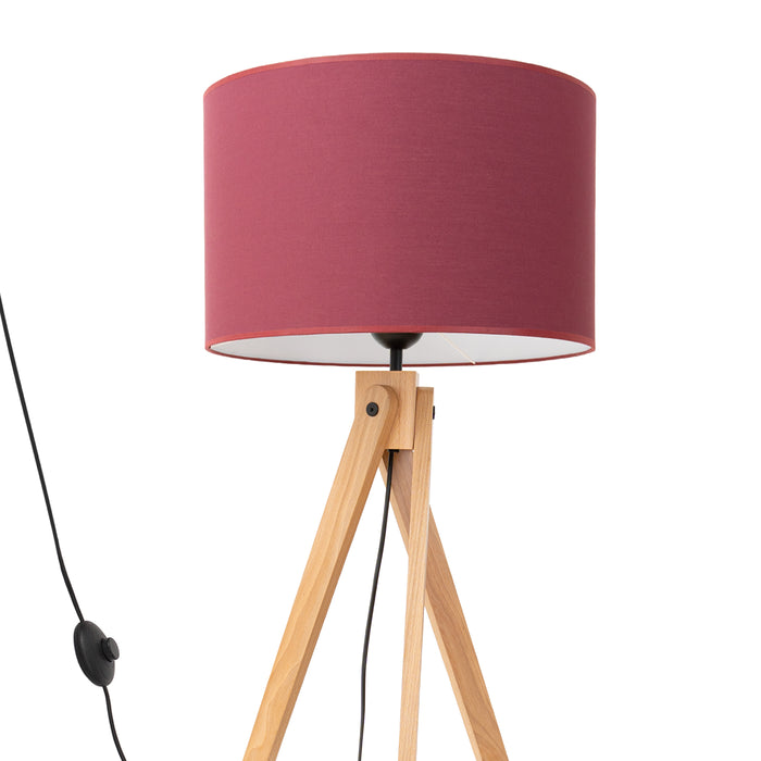 SOLLUX SL.1907 Lámpara de pie NATT burdeos burdeos/madera natural