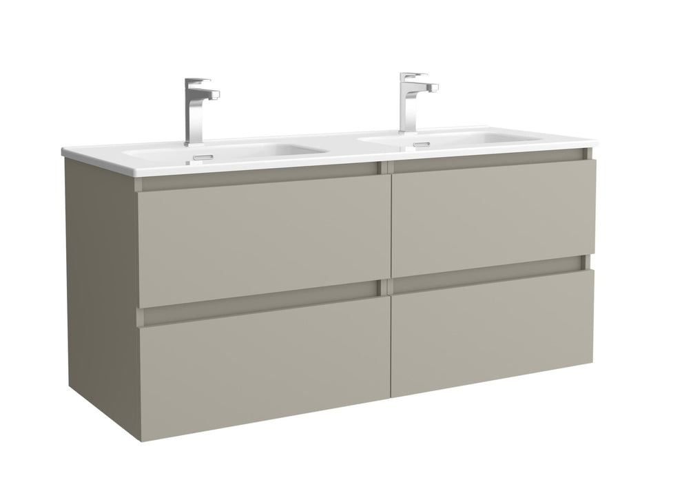 SALGAR 122351 BEQUIA Mueble de Baño 2 pozas Porcelana 120cm Gris mate