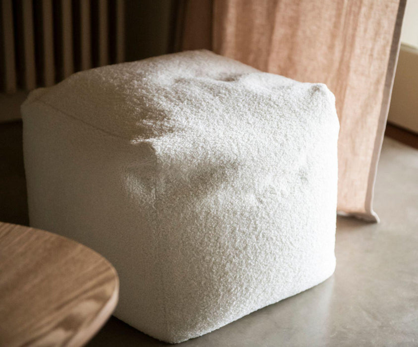 ANDREA HOUSE MU23077 Puf Cuadrado Blanco 50x50x40 CM
