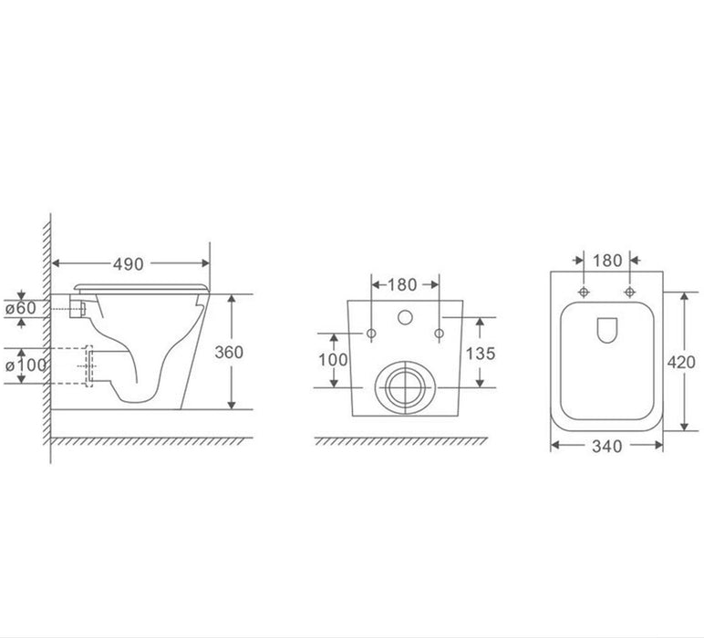 AQUORE 388787 PISA Inodoro Suspendido Tornado Blanco Brillo