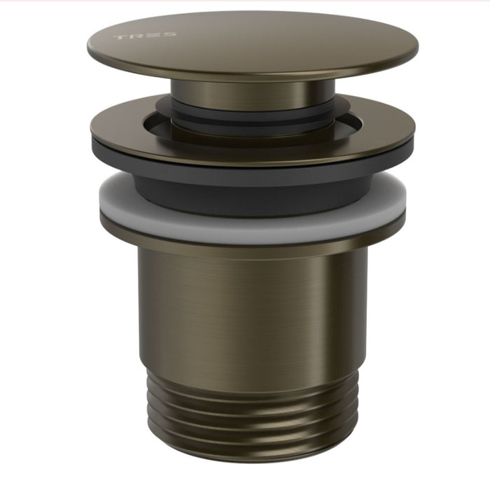 TRES 24284001KMB Válvula De Desagüe Click-Clack Simple-RapidPara Lavabo/Bidé Color Negro Bronce