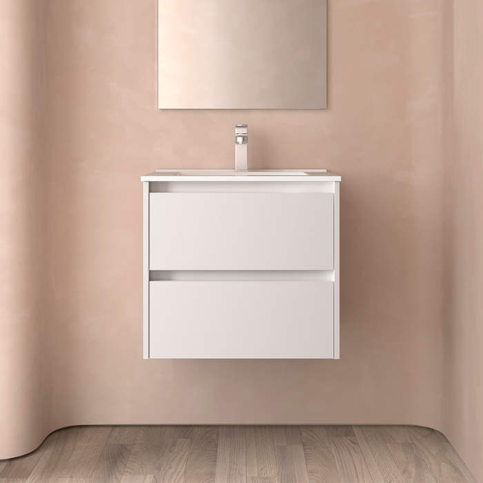 SALGAR NOJA Mueble de Baño con Lavabo 2 Cajones Color Blanco Mate