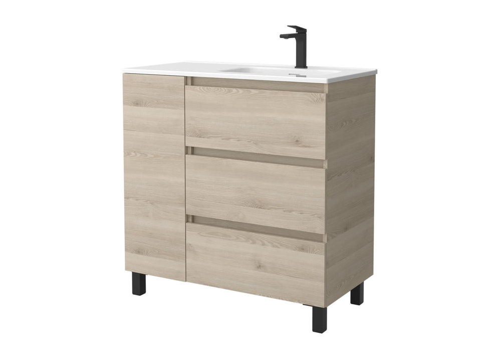 SALGAR 117498 BEQUIA PLUS Mueble de Baño 1 poza Porcelana 110cm Natural