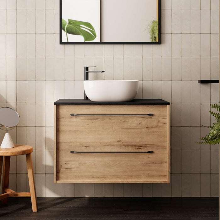 BATHME LENNOX Mueble de Baño con Lavabo y Encimera Roble Ostippo Ebony